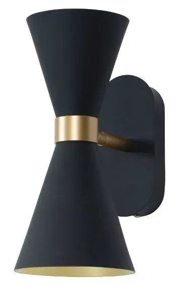Aplica de perete Max Light Cornet W0246 negru metal LED 2x5W 3000K Calitate înaltă