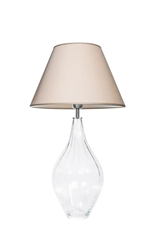 Lampă de masă din sticlă Borneo Optic Transparent Famlight bej / alb E27 60W Reducere specială