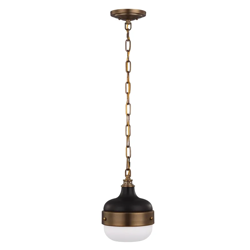 Ofertă specială Cadence 1 Lampă cu pandantiv mini-lumină - alamă veche închisă/negru mat Elstead.