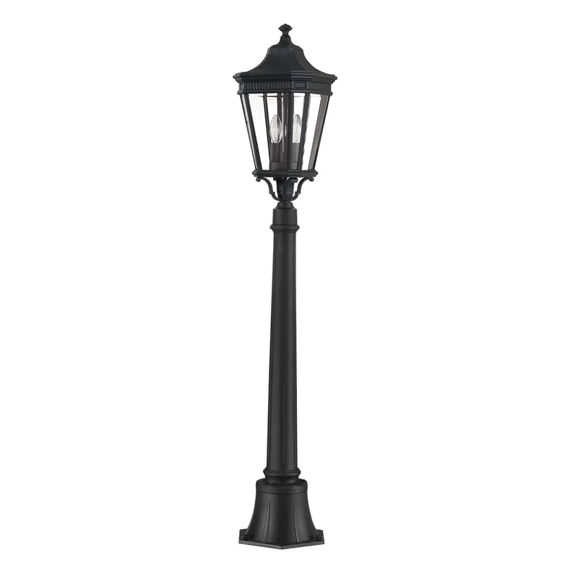 Cotswold Lane 2 Light Medium Pillar - negru Elstead Preferatul clienților