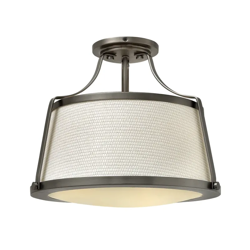 Doar azi Charlotte 3 Light Semi-Flush - Nichel antic Elstead