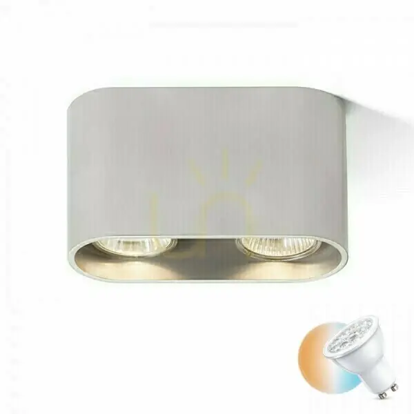 Noutate Downlight Mantova Ii Aluminiu periat plafon 230 V Gu10 2x35 W.