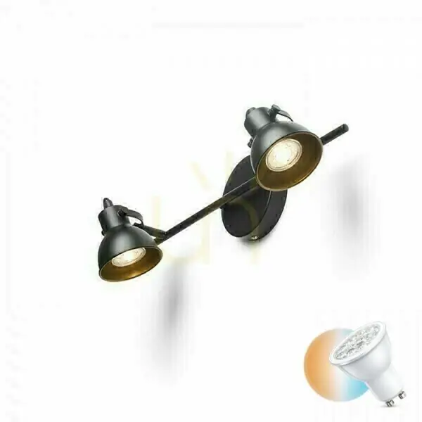 Rosita Ii lampă de perete negru/auriu 230 V Led Gu10 2x9 W. Expediere rapidă