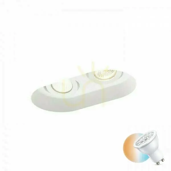 Disponibil imediat Corp de iluminat încastrat Dingo Gu10 Ii Directional Gypsum 230 V 2x35 W.