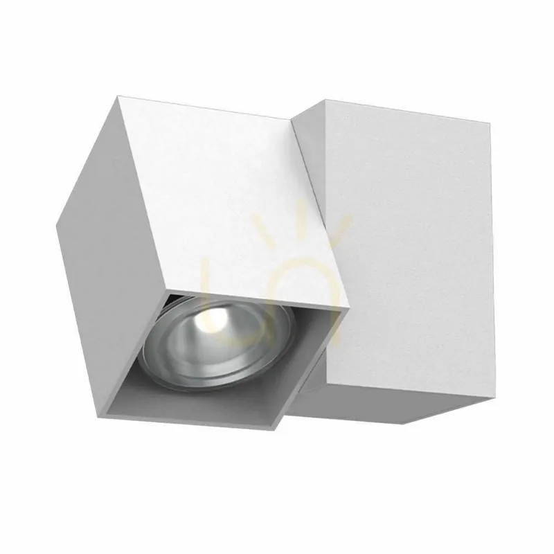 Livrare rapidă Spot aplicat Antigo Cube 1 alb oțel GU10 95 mm 2293
