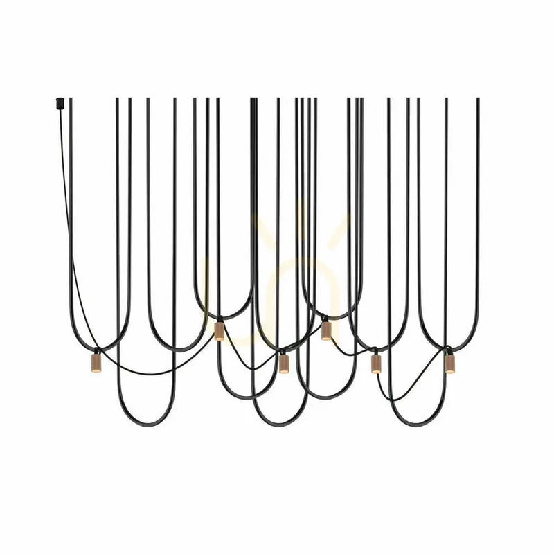Lampă suspendată Antigo Udin 6 negru/platină oțel 110 cm LED MR11 9783 Ofertă de sezon