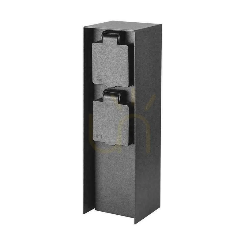 V-TAC Stâlp de grădină 2 prize 2x16A 23cm 3600W IP54 Grafit VT-1196 3 ani garanție Preferatul clienților