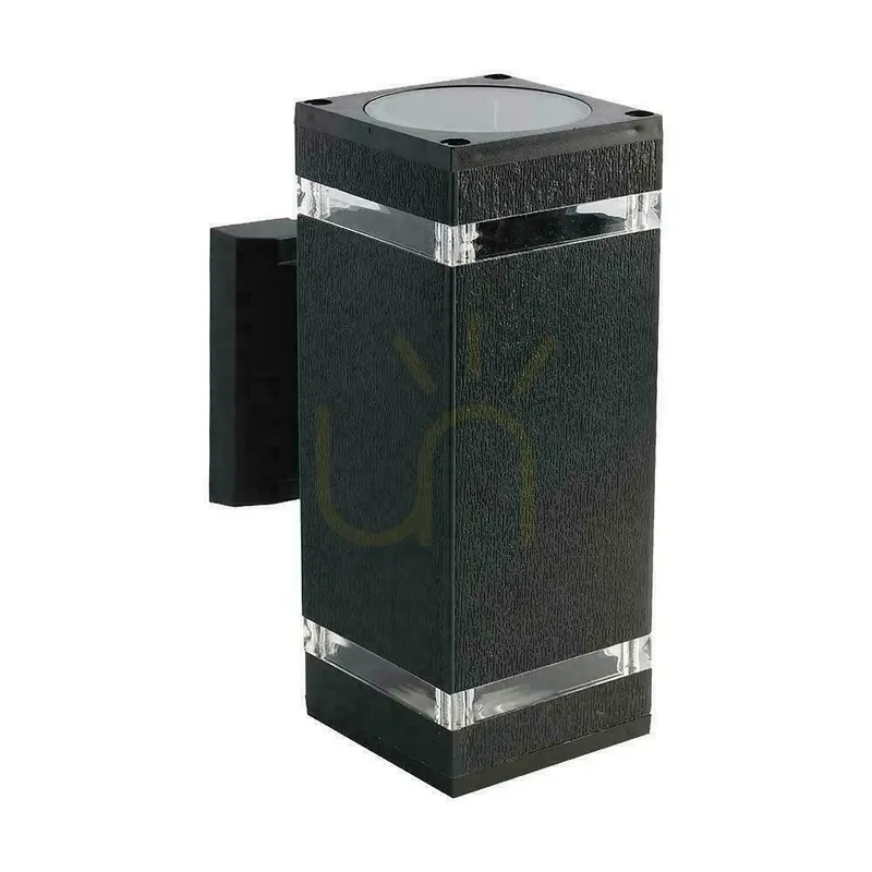 Expediere rapidă Lampă de perete pentru grădină V-TAC Black IP44 2xE27 Square Top Bottom VT-968