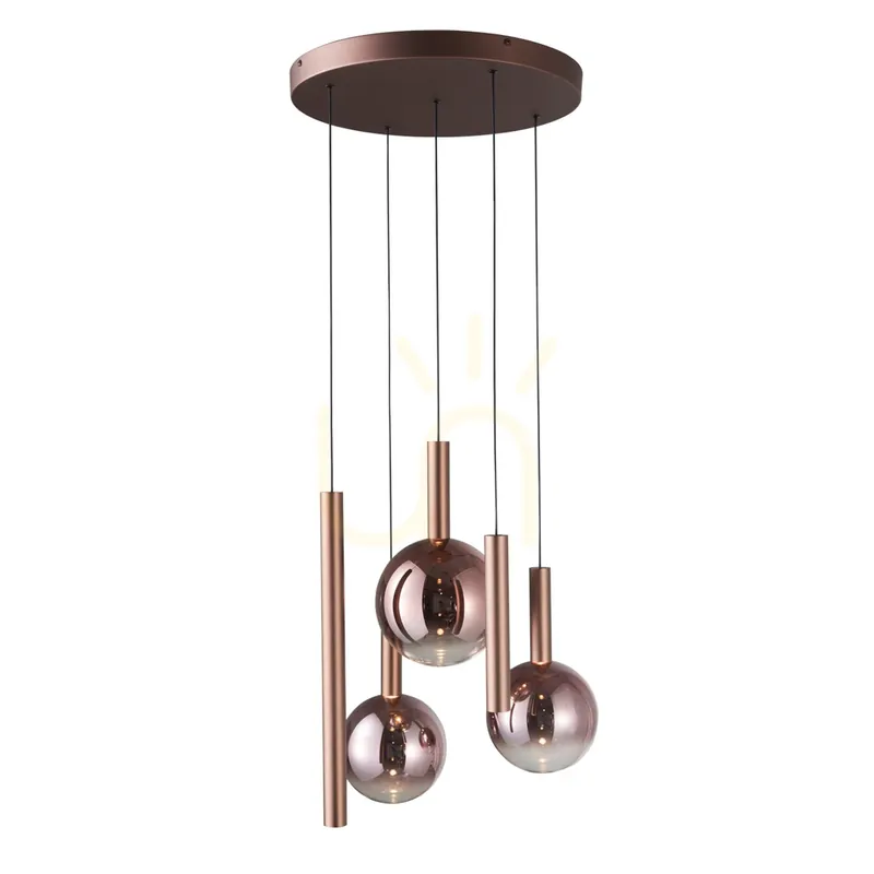 Lampă cu pandantiv Camino LED cu 5 puncte de cupru Promoție
