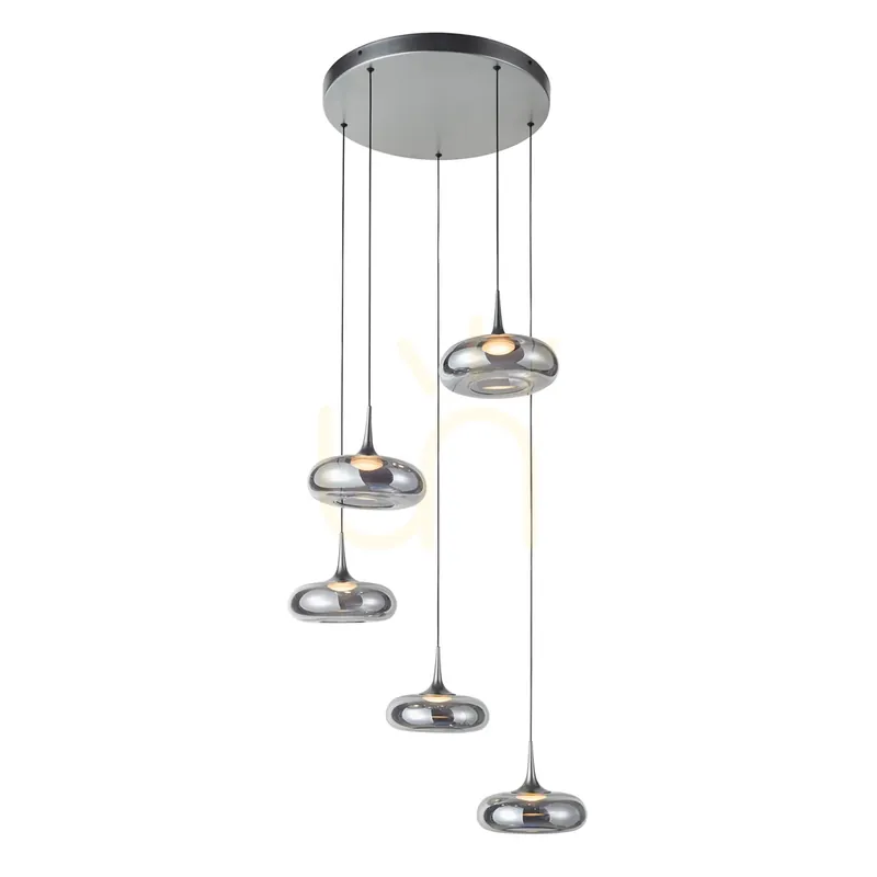 Preț mic Argintiu Tenele LED lampă cu pandantiv 5 puncte.