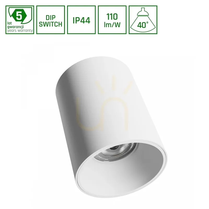 Expediere rapidă Downlight ORBITO montat la suprafață 14 27W WW 230V 40 St IP44 Ugr<19 Ra90 Fi115 X152mm Alb rotund 5 ani