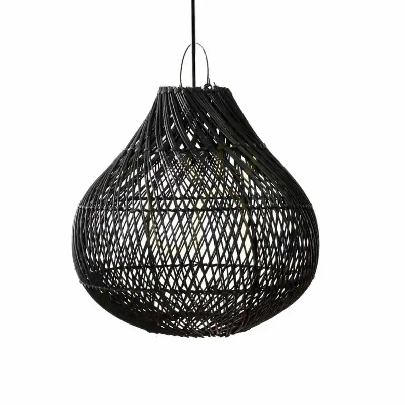 Lampă suspendată BAZAR BIZAR Bottle din ratan negru M Super ofertă