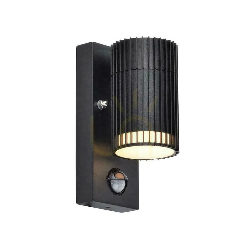 Retur gratuit V-TAC GU10 lampă de perete pentru exterior GU10 senzor aluminiu jos IP44 negru VT-10174PIR 3 ani garanție