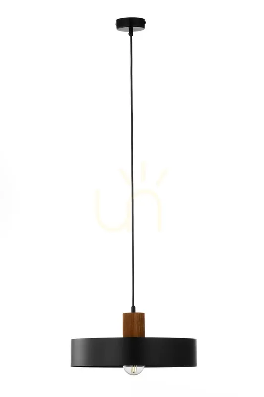 Reduceri Lampă suspendată Sigma RIF WOOD 1 L negru/maro deschis 30 cm 41860