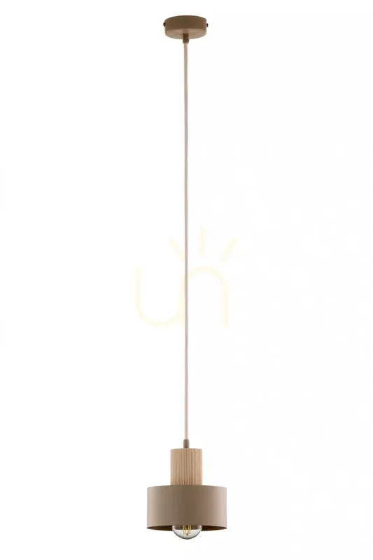 Lampă suspendată Sigma RIF WOOD 1 S bej cald lemn natural 15 cm 41868 Preț mic