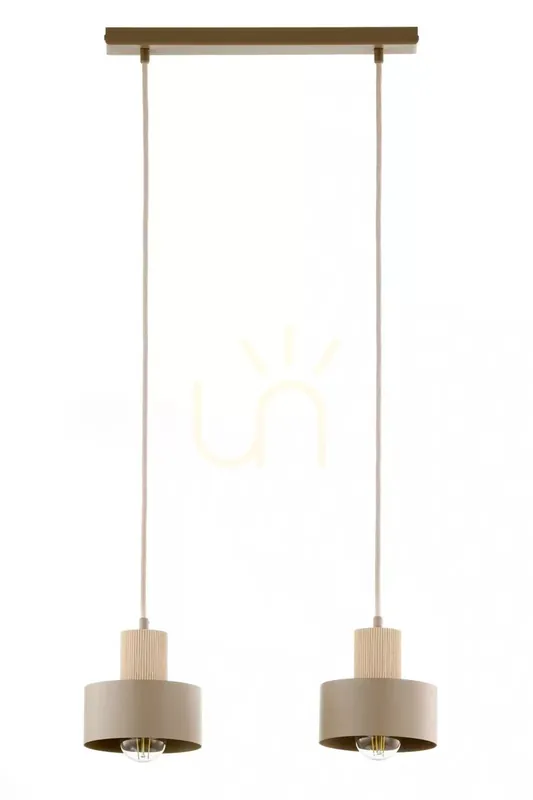 Lampă suspendată Sigma RIF WOOD 2 bej cald lemn natural 41871 Calitate înaltă