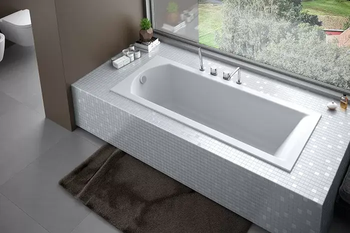 Cumpără acum Cada de baie dreptunghiulara, cu montaj incastrat, Besco Shea Slim