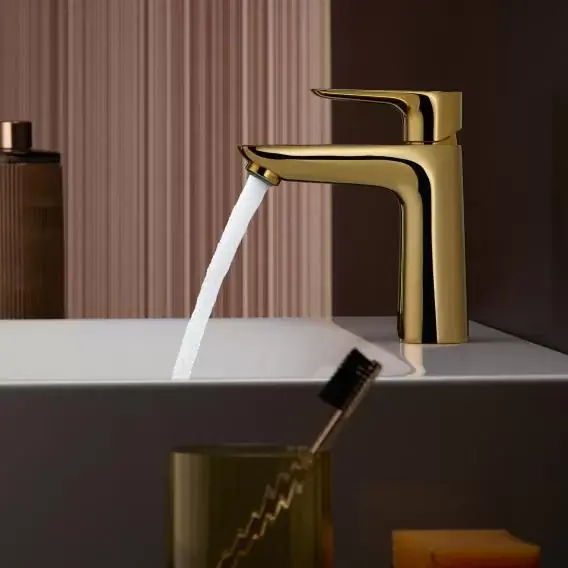 Baterie lavoar monocomanda cu ventil pop-up, auriu lucios Hansgrohe Talis E 71710990 Reducere