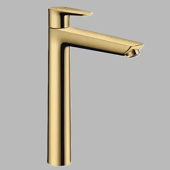 Baterie lavoar monocomanda inalta cu ventil pop-up, auriu lucios Hansgrohe Talis E 240 71716990 Ofertă specială