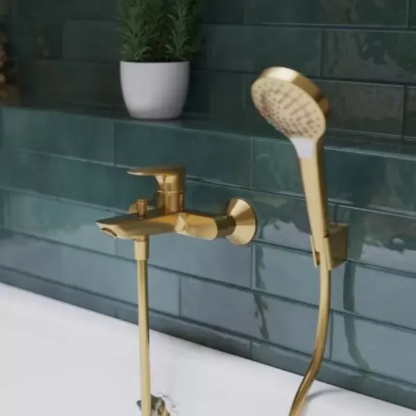 Baterie cada dus monocomanda, auriu lucios, Hansgrohe Talis E 71740990 Discount