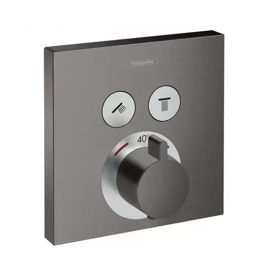 Disponibil imediat Baterie dus termostatata, montaj incastrat, antracit satinat, Hansgrohe Select 15763340