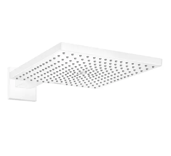 Nu rata Para de dus fixa cu brat, alb mat, Hansgrohe Raindance E 300 1 jet 26238700