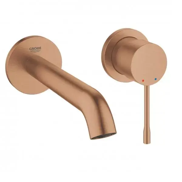 Reducere extra Baterie lavoar incastrata cu 2 orificii Grohe Essence cupru periat (brushed warm sunset) 19408DL1