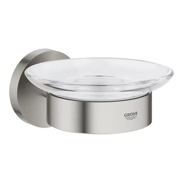 Ofertă specială Savoniera cu suport Grohe Essentials crom mat (supersteel) 40444DC1