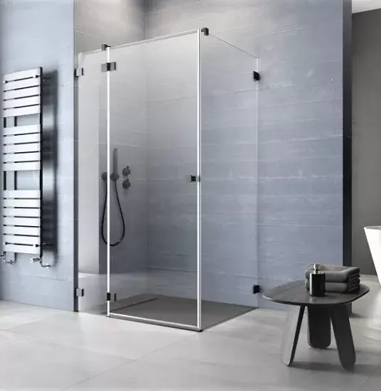 Cabina de dus rectangulara, cu usa pivotanta, negru mat, Radaway Essenza Pro Black KDJ Vezi acum