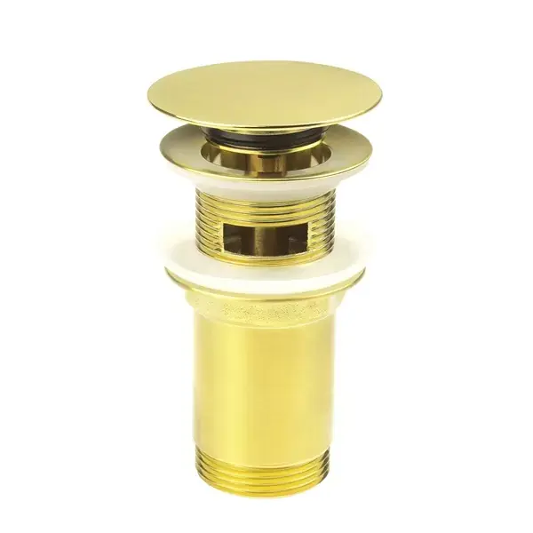 Premium Ventil pentru lavoar sau bideu, cu manson metalic, universal, auriu periat, Deante NHC_R10U