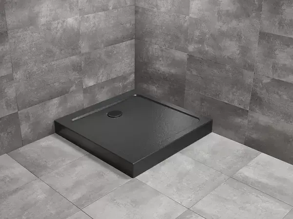 Cadita de dus patrata, acrilica cu aspect de piatra, Radaway Doros C Compact Stone Black Doar azi