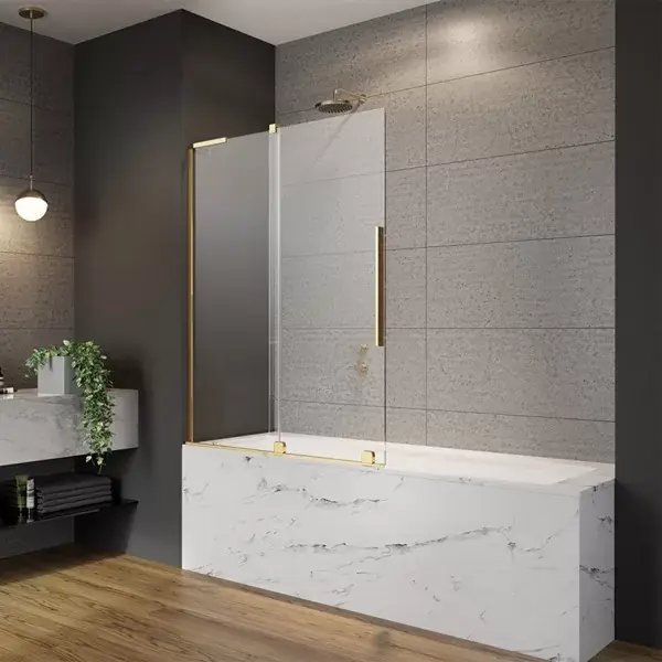 Chilipir Paravan pentru cada de baie, cu stabilizator de unghi L, Radaway Furo SL Gold PND II