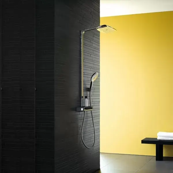 Livrare expres Sistem de dus fix si mobil, cu baterie termostatata EcoSmart, crom, Hansgrohe Raindance Select E 360 1 Jet 27286000