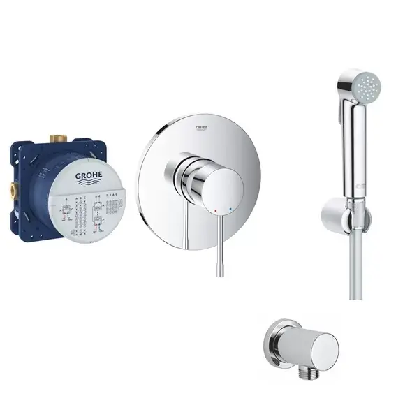 Reducere specială Baterie de dus incastrata Essence, cu set de dus igiena intima, crom, Grohe Tempesta F Trigger Spray 30 24057001+35600000 +27513001+27057000