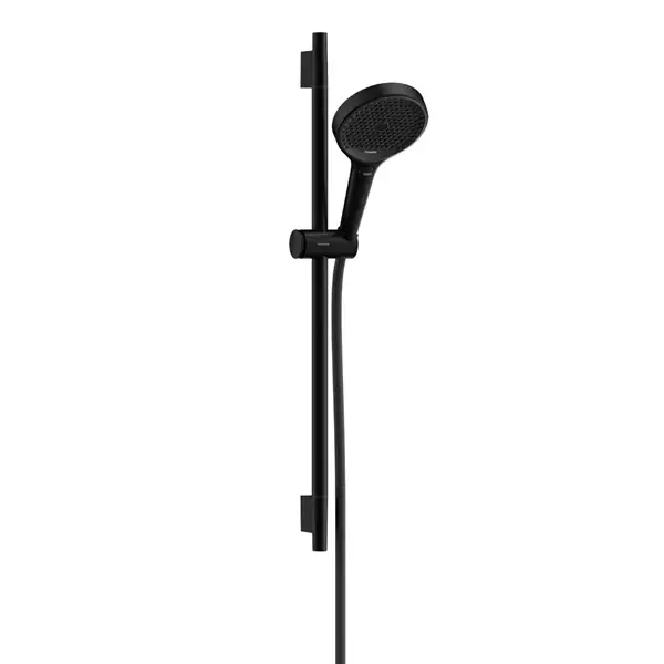 Ofertă Set de dus 130 3jet EcoSmart, cu bara 65 cm si furtun, negru mat (matt black), Hansgrohe Pulsify 28746670