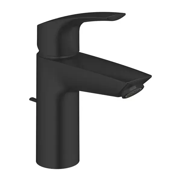 Baterie lavoar monocomanda, marimea S, cu ventil, negru mat (matt black), Grohe Eurosmart 332652433 Plată sigură