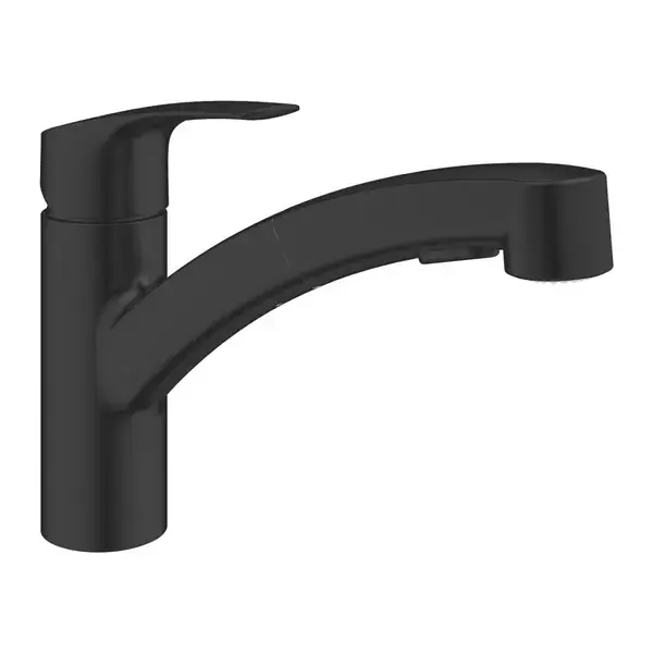 Baterie bucatarie monocomanda, cu dus extractibil, negru mat (matt black), Grohe Eurosmart 303052431 Cel mai vândut