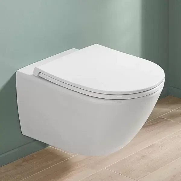 Vas wc suspendat Twist Flush, cu capac soft close, Villeroy & Boch Universo 4670T901 Expediere rapidă
