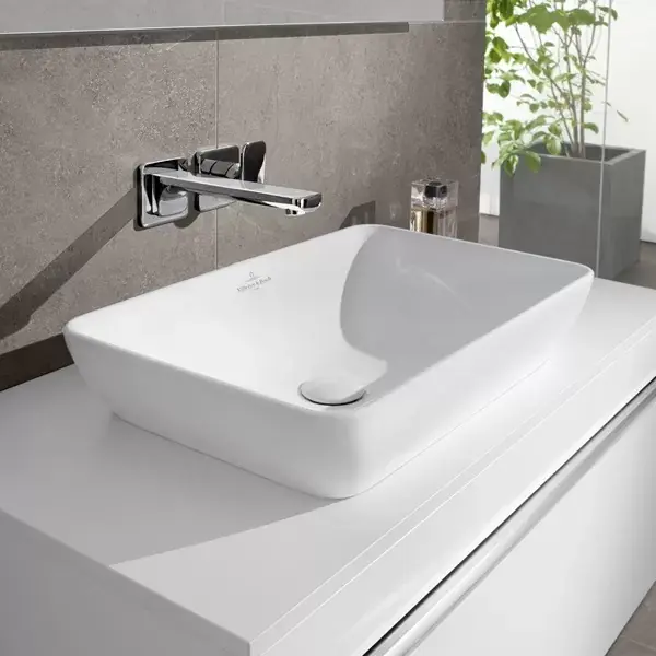Premium Lavoar pe blat semi-incastrat, dreptunghiular 55 cm, alb, Villeroy & Boch seria Venticello 41135501