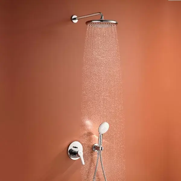 Sistem de dus fix si mobil incastrat, cu baterie monocomanda, crom, Grohe Eurosmart 25288000 Livrare expres