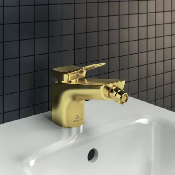 Baterie bideu monocomanda, cu ventil, auriu mat (brushed gold), Ideal Standard Conca BC760A2 Preț promoțional