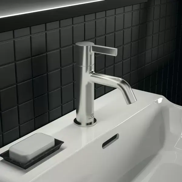 Baterie lavoar monocomanda, fara ventil, gri metalic (silver storm), Ideal Standard Joy BC776GN Premium