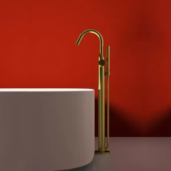 Retur gratuit Baterie cada dus freestanding, auriu mat (brushed gold), Ideal Standard Joy BD461A2