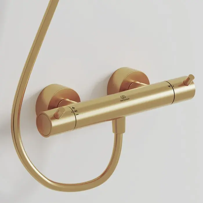 Chilipir Baterie de dus termostatata, auriu mat (brushed gold), Ideal Standard Ceratherm T125 A7587A2