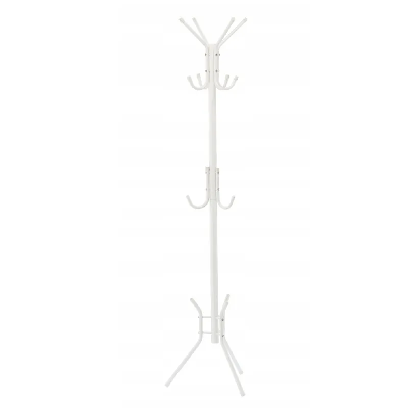 Super ofertă Cuier hol metalic 178 cm, 12 carlige, design minimalist, alb