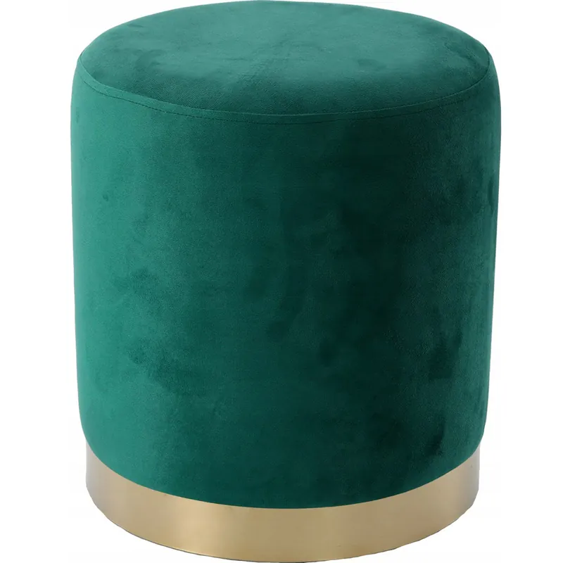 Taburet rotund, tapitat cu stofa, sarcina 100 kg, 35×40 cm, verde Mai ieftin