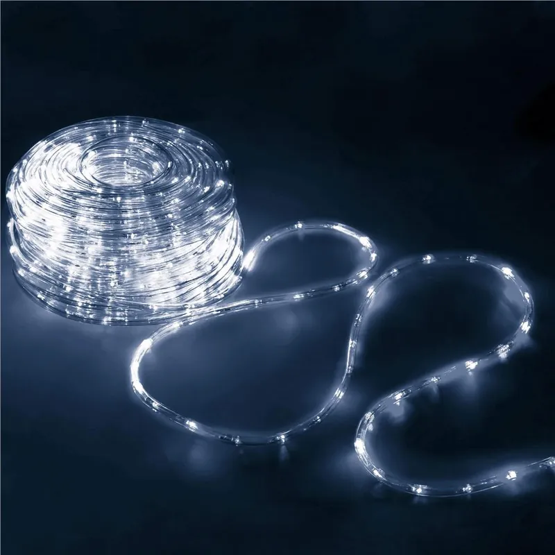 Instalatie tub furtun luminos pentru Craciun, 240 LED-uri, 10 m, pentru exterior, alb rece Preț mic