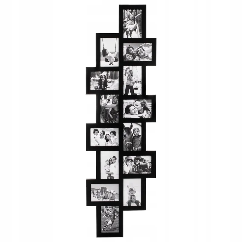 Lichidare de stoc RESIGILAT Rama foto de perete, colaj de 14 fotografii, 36x118cm, negru