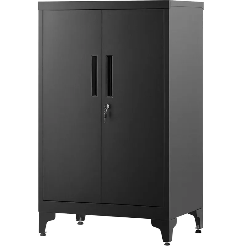 SONGMICS Dulap de birou multifunctional, din otel, 2 usi cu incuietoare, 40x60x90 cm, negru Doar azi