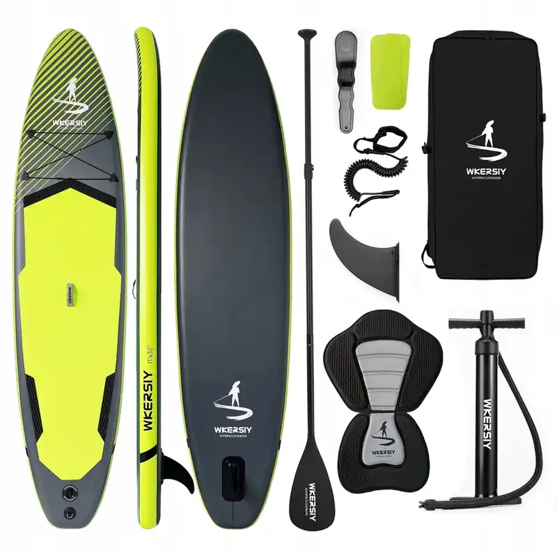 Set SUP gonflabil, 340x82x15 cm, verde – stand-up paddle, 180 kg, scaun caiac si accesorii Bestseller